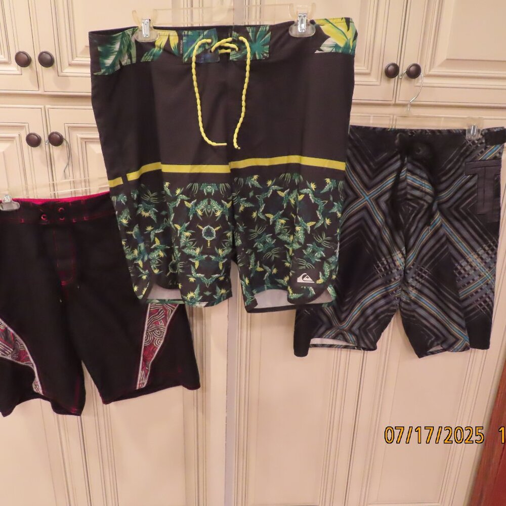 LOT of 3 MEN SZ 34 OP REALM, AG47, OP Swim Trunks BoardShorts